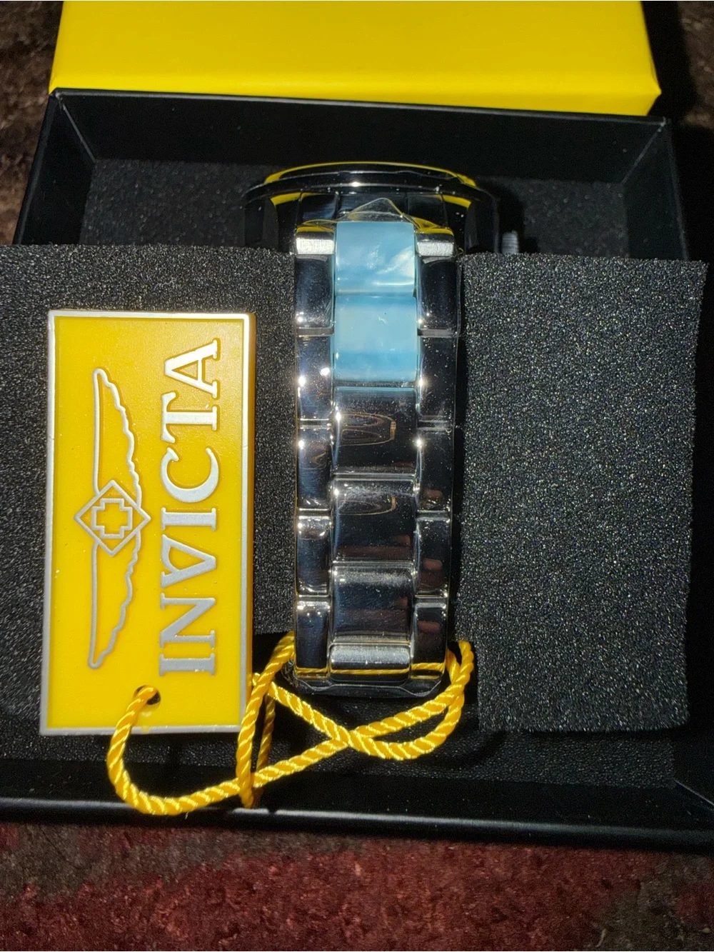 Invicta Women's Angel Silver Stainless Steel Watch with Blue Crystal Dial- New